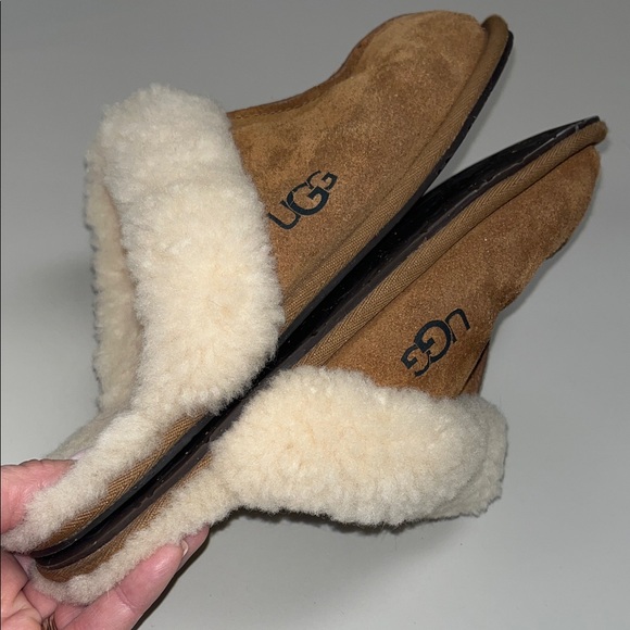 UGG Chestnut Suede Shearling Mule Slippers - Chestnut & Cream size 8/9 - Picture 9 of 15